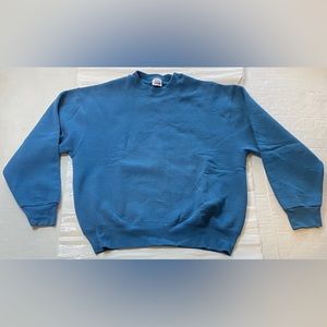 Vintage Y2K BVD Sweatshirt Men's Large Long Sleeve Pullover Blue Made In USA